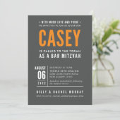 レイチェルのための印刷注文 - ケイシーのバースデー・ミッツヴァ 招待状 (スタンド正面)
