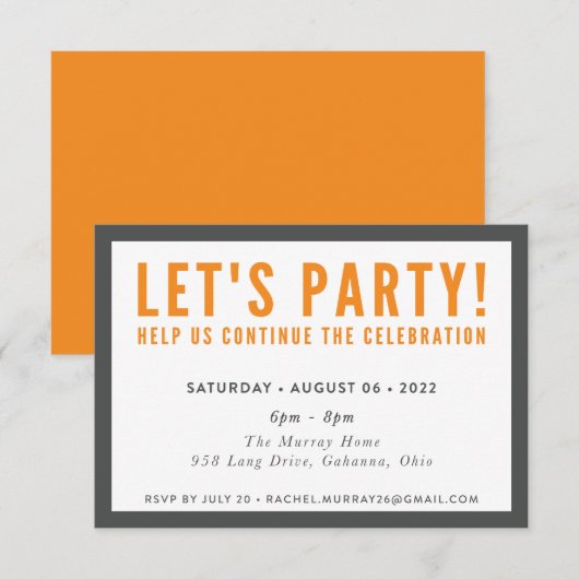 レイチェルのための印刷注文 - ケイシーのパーティーの挿入ページ 招待状 (正面/裏面)