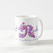 レイチェルの手紙Rの一流の意味落書きの芸術のマグ コーヒーマグカップ (正面右)