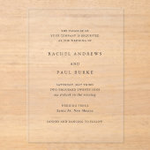 レイチェルフォーマルエレガントな結婚式 アクリル招待状 (正面)