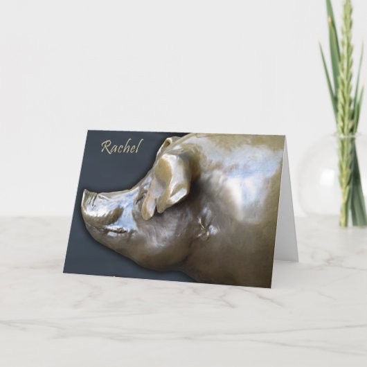 レイチェル貯金箱の挨拶状 カード (正面)