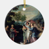 レイチェル、リアおよびSのヤコブそしてLabanの会合 セラミックオーナメント (正面)