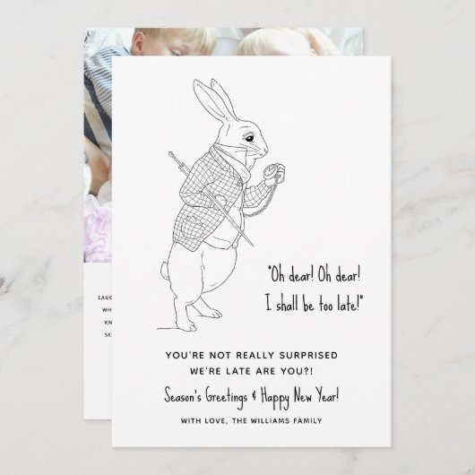 レイテおもしろいートフォトハッピーニューイヤーホリデーカード シーズンカード (正面/裏面)