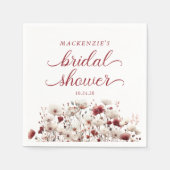レイトサマー ワイルドフラワー ボヘミアンブライダルシャワー スタンダードカクテルナプキン (正面)