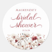 レイトサマー ワイルドフラワー ボヘミアンブライダルシャワー ラウンドシール (正面)