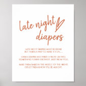 レイトナイトおむつサインボホハートテラコッタ ポスター (正面)