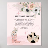 レイトナイトおむつサドルアップウェスタン女性のカーボーイテーマ ポスター (正面)