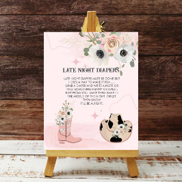 レイトナイトおむつサドルアップウェスタン女性のカーボーイテーマ ポスター