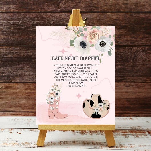 レイトナイトおむつサドルアップウェスタン女性のカーボーイテーマ ポスター