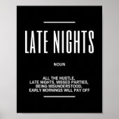 レイトナイトやる気を起こさせる引用文 ポスター (正面)