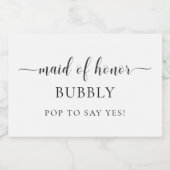 レイトンメイド・オブ・オーナー(花嫁付き添い人)プロポーショきらめくンワインラベル スパークリングワインラベル (シングルラベル)