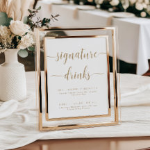 レイトンモダン金ゴールドミニマルシグネチャードリンク看板