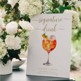 レイトンモダン金ゴールドミニマルシグネチャー飲料看板 ポスター