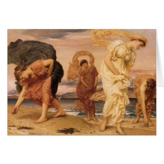 レイトン卿によって小石を拾うギリシャの女の子 (正面横)