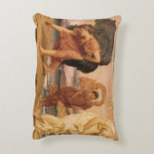 レイトン卿によって小石を拾うギリシャの女の子 アクセントクッション (裏面(縦))