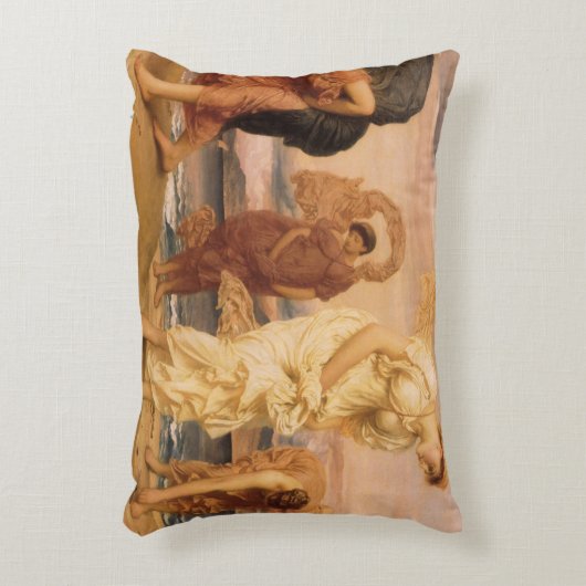 レイトン卿によって小石を拾うギリシャの女の子 アクセントクッション (正面(垂直))