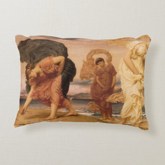 レイトン卿によって小石を拾うギリシャの女の子 アクセントクッション (裏面)