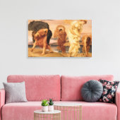 レイトン卿によって小石を拾うギリシャの女の子 キャンバスプリント (インサイチュ (リビング))