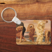 レイトン卿によって小石を拾うギリシャの女の子 キーホルダー (裏面)