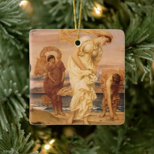 レイトン卿によって小石を拾うギリシャの女の子 セラミックオーナメント (ツリー)