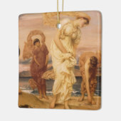 レイトン卿によって小石を拾うギリシャの女の子 セラミックオーナメント (左)