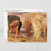 レイトン卿によって小石を拾うギリシャの女の子 ポストカード (正面/裏面)