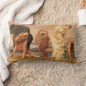 レイトン卿によって小石を拾うギリシャの女の子 ランバークッション (ブランケット)