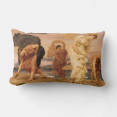 レイトン卿によって小石を拾うギリシャの女の子 ランバークッション (正面)