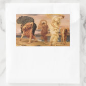 レイトン卿によって小石を拾うギリシャの女の子 長方形シール (バッグ)