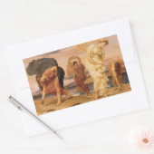 『レイトン卿による小石を拾うギリシャの少女たち』 長方形シール (封筒)