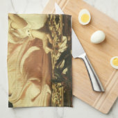 レイトン卿の母と子(別名さくらんぼ) キッチンタオル (四つ折り)