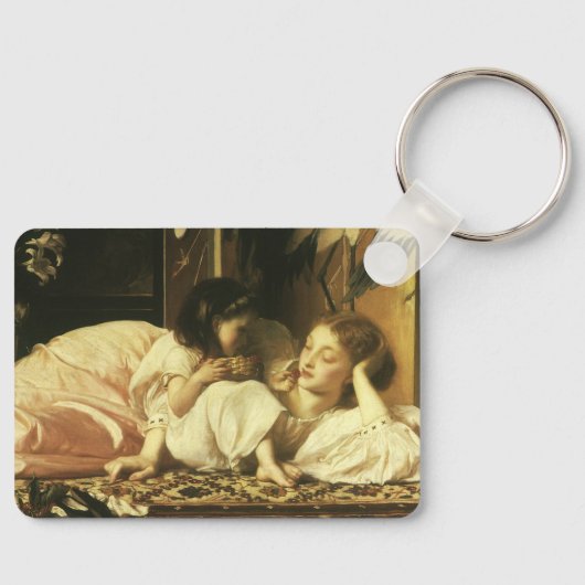 レイトン卿の母と子(別名さくらんぼ) キーホルダー (正面)