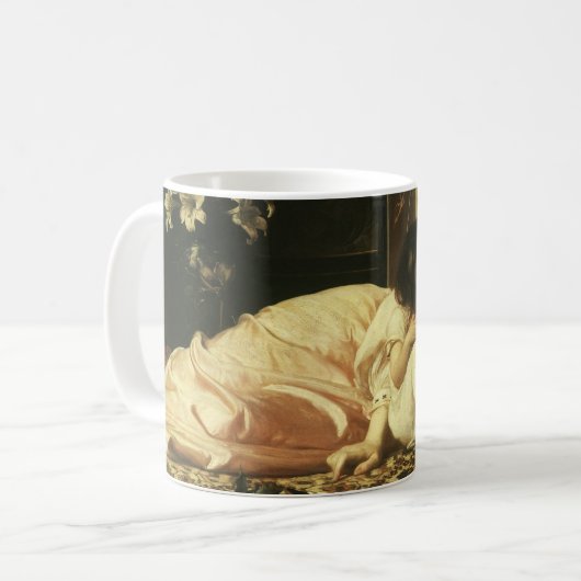 レイトン卿の母と子(別名さくらんぼ) コーヒーマグカップ (正面左)