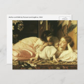 レイトン卿の母と子(別名さくらんぼ) ポストカード (正面/裏面)