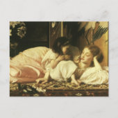 レイトン卿の母と子(別名さくらんぼ) ポストカード (正面)