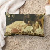 レイトン卿の母と子(別名さくらんぼ) ランバークッション (ブランケット)