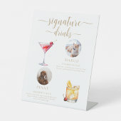 レイトン金ゴールドペットフォトシグネチャードリンクサイン 台座サイン