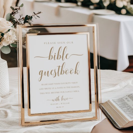 レイトン金ゴールド我々のバイブル結婚のゲストブックに署名 ポスター