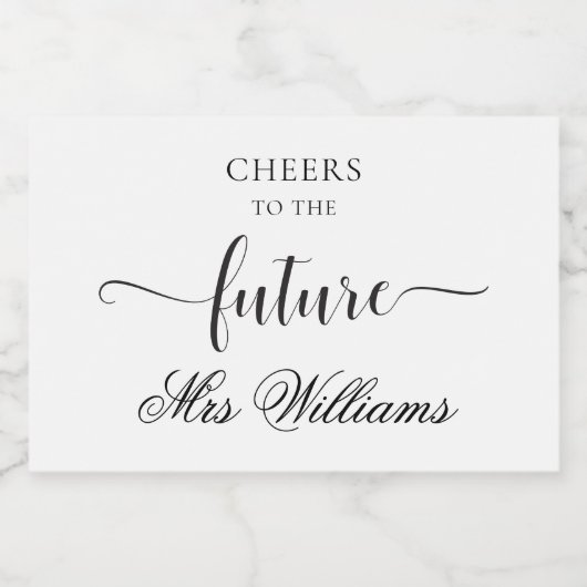 レイトン ミニマル ブライダルシャワー スパークリングワイン ギフト スパークリングワインラベル (シングルラベル)