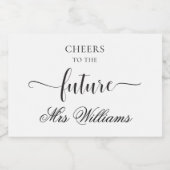 レイトン ミニマル ブライダル シャワー スパークリング ワイン ギフト スパークリングワインラベル (シングルラベル)