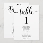 レイトン モダン ミニマリスト ウェディング テーブル ナンバー 招待状 (正面/裏面)