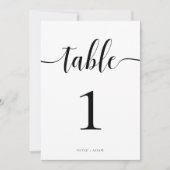 レイトン モダン ミニマリスト ウェディング テーブル ナンバー 招待状 (正面)