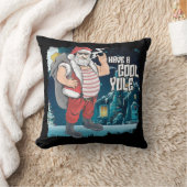 レイドバックサンタクロースはカッコいいユール(キリスト降誕祭)クリスマスを持つ クッション (ブランケット)