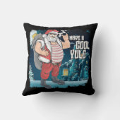 レイドバックサンタクロースはカッコいいユール(キリスト降誕祭)クリスマスを持つ クッション (裏面)