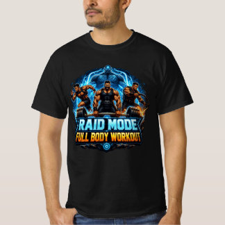 レイドモード全身ワークアウト: MMORPGジムモチベーションデザイン Tシャツ
