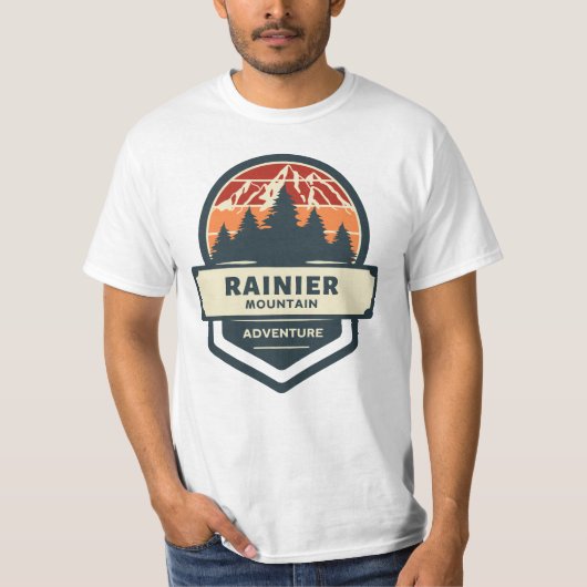 レイニア山のピーク登山とハイキングTシャツ Tシャツ (正面)
