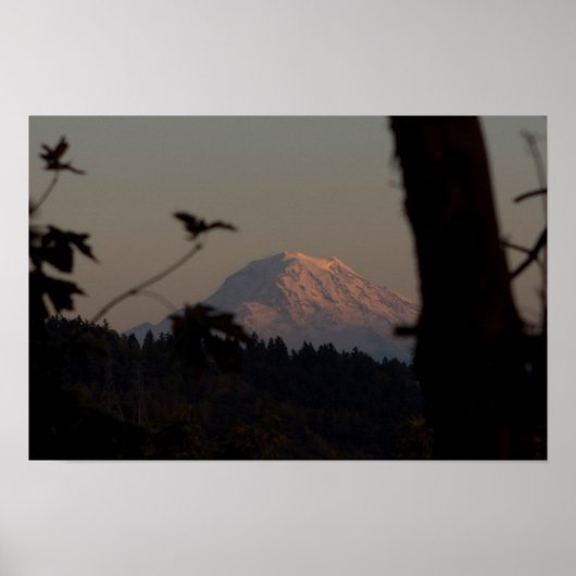 レイニア山サンセット、タコマ、WA ポスター (正面)