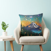 レイニア山w夕べ星空とホタル クッション (椅子)