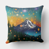 レイニア山w夕べ星空とホタル クッション (裏面)