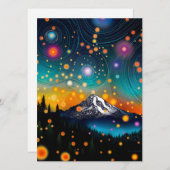 レイニア山w夕べ星空とワイルドフラワー シーズンカード (正面/裏面)